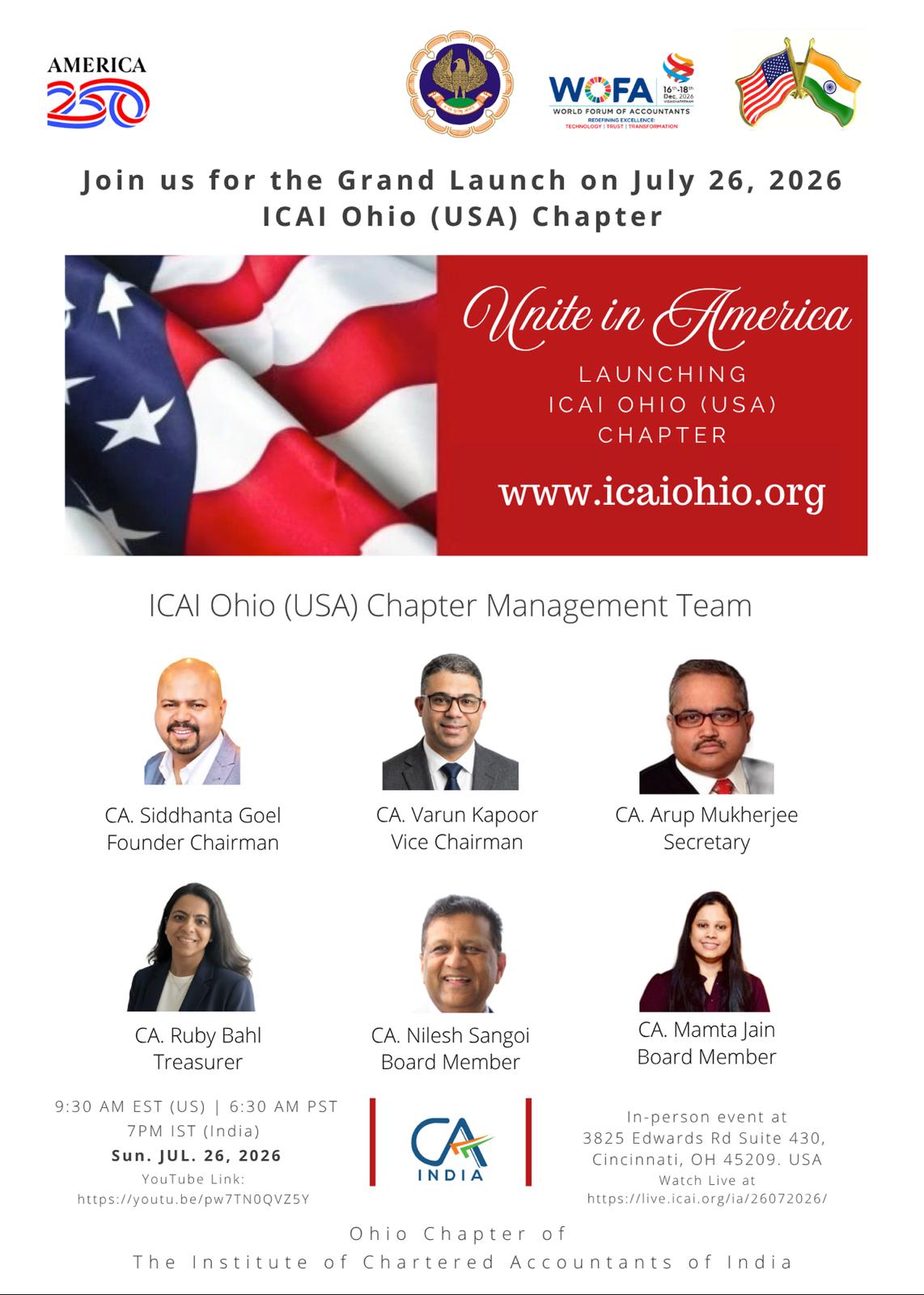 ICAI Ohio Chapter Management Team flyer