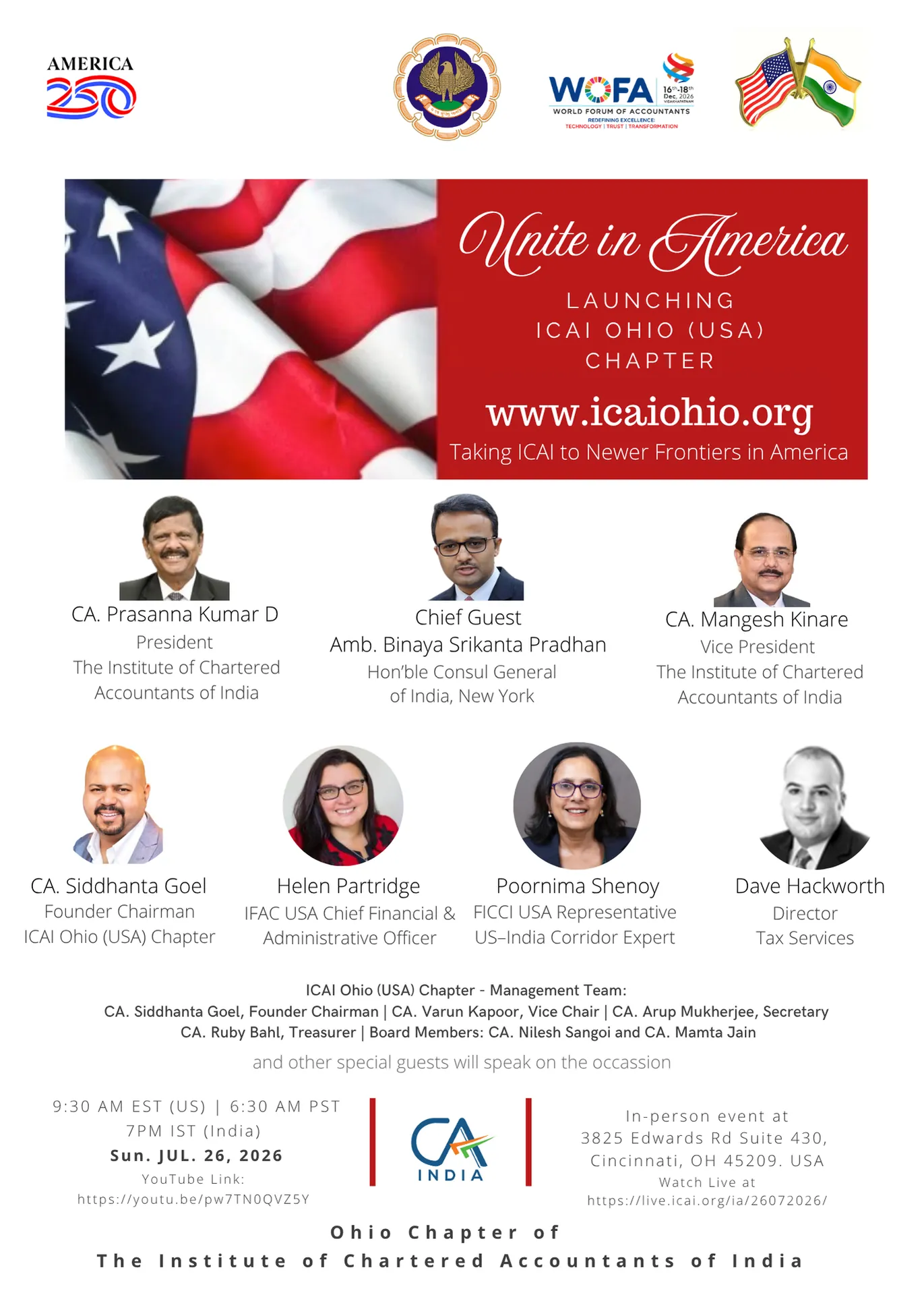 ICAI Ohio (USA) Chapter Launch